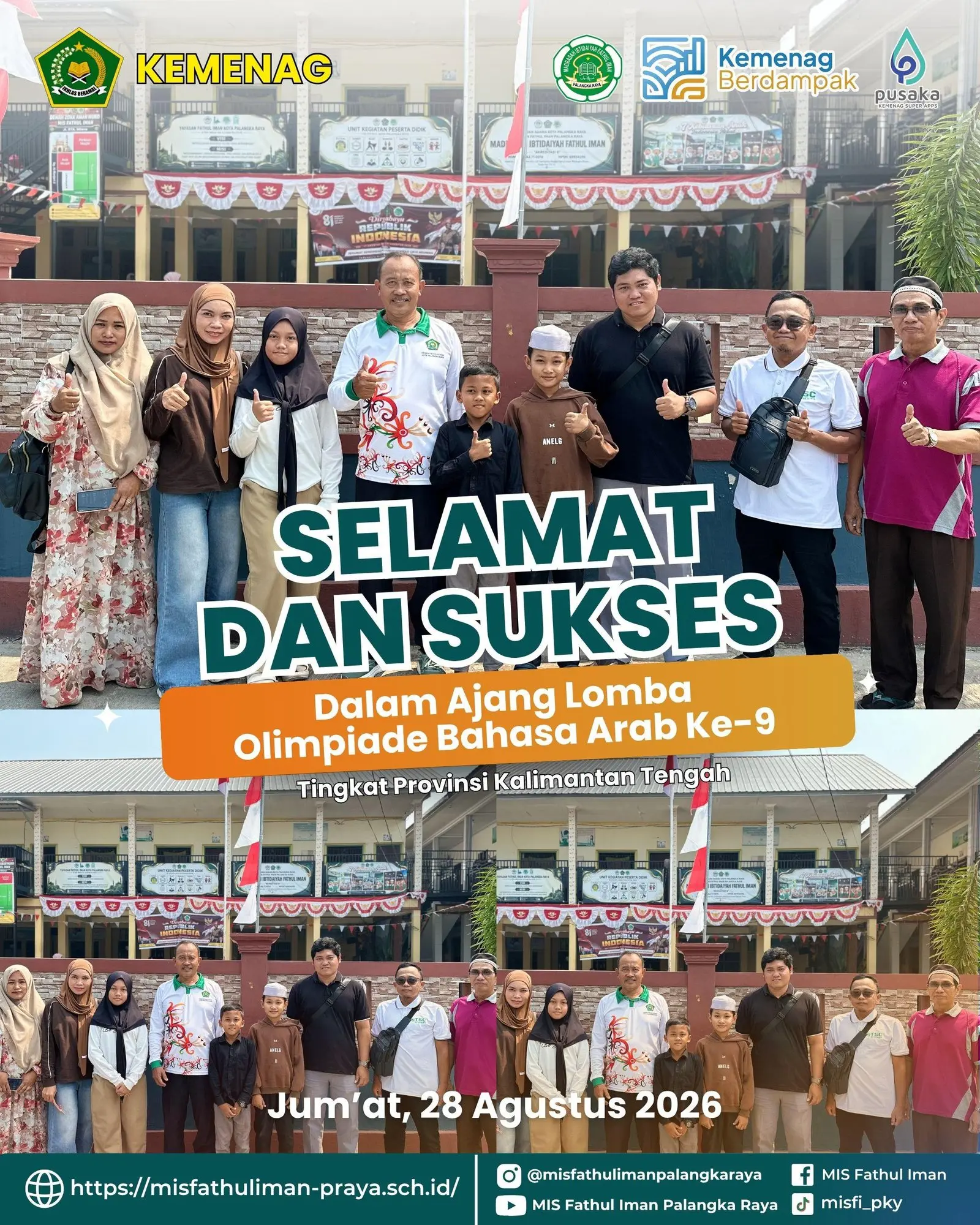 Thumbnail berita Tiga Murid MI Fathul Iman Wakili Sekolah di Olimpiade Bahasa Arab ke-9 Tingkat Provinsi