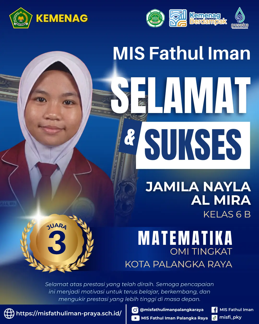 Thumbnail berita Ukir Prestasi di OMI 2026, Jamila Nayla Al Mira Melaju ke Tingkat Provinsi